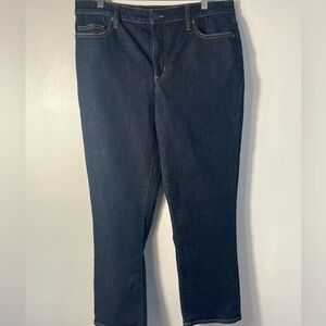 Land’s End Mid Rise Straight Leg Jeans - Blue ,size 14P